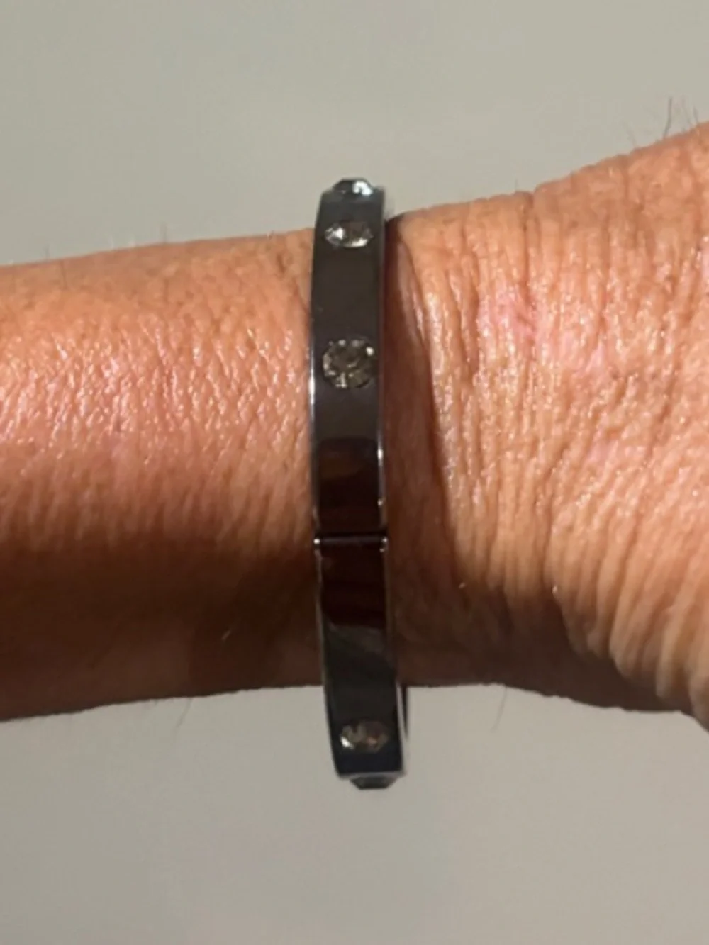 Park Lane Hematite “Jewel” Bangle Bracelet with Crystal Accents